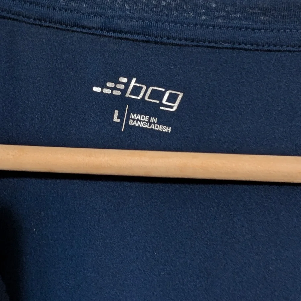 BCG Women’s Colorblock Long Sleeve Activewear Top - Navy & Grey - Size L - Picture 4 of 5